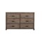 Homeroots 60" Gray Solid Wood Six Drawer Double Dresser 524110 - alternate 1