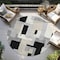 Homeroots 8' Black Ivory And Beige Round Geometric Washable Indoor Outdoor Area Rug 613195 - alternate 8