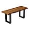 Homeroots 43in Brown and Black Solid Wood Dining Bench 379795 - alternate 1