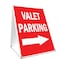 Signmission Valet Parking With Arrow, 36 Inch x 24 Inch A-frame Yard Sign, Plastic Sign SBC-2436-Valet Parking With Arrow - alternate 1