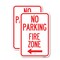 Signmission No Parking Fire Zone with Left Arrow, 18'' X 24'' 2 Signs, Heavy Gauge Aluminum, 2PK A-1824-2PACK-23618 - alternate 1