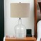 Homeroots 26" Clear Glass Gourd Table Lamp Coastal With Flax Drum Shade 524432 - alternate 8