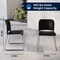 Flash Furniture HERCULES Kenai Black Office Reception Stack Chair with Contoured Backrest and Chrome Sled Base RUT-239AN-BK-CHR-GG - alternate 9