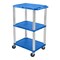 Luxor 42''H 3-Shelf Utility Cart, Electric, Blue Shelves, Nickel Legs UCPL1BUE-N - alternate 19