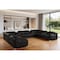 Homeroots Black Italian Leather Power Reclining U Shaped Twelve Piece Corner Sectional With Console 632554 - alternate 14
