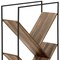 Homeroots 60" Brown Metal and Wood Five Tier Geometric Bookcase 489795 - alternate 9