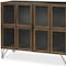 Homeroots 37in Antiqued Brass and Brown Metal and Solid Wood Accent Cabinet With Two Doors 611063 - alternate 4