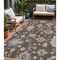 Homeroots 5' X 8' Chocolate Beige And Blue Floral Washable Indoor Outdoor Area Rug 606147 - alternate 1
