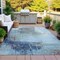Homeroots 5' X 8' Teal Blue And Gray Abstract Washable Indoor Outdoor Area Rug 632036 - alternate 8