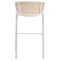 Leisuremod Ervilla Wicker Bar Stool with Fabric Seat and White Powder Coated Steel Frame, White, 2PK EBW-31W2 - alternate 8