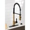Kingston Brass Single-Handle Deck-Mount Pre-Rinse Kitchen Faucet, Brushed Brass/Matte Black LS877CTLBBMB - alternate 5