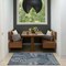 Homeroots 2' X 3' Navy Blue Sky Blue And Ivory Palm Leaf Indoor Outdoor Area Rug 573874 - alternate 8