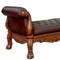 Homeroots 74in Brown and Dark Brown Upholstered Faux Leather Bench 374245 - alternate 5