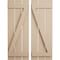 Ekena Millwork Rustic Three Board Spaced Board-n-Batten Rough Sawn Faux Wood Shutters w/Z-Board, 17 1/2W x 78H, PR SHUBSZ17X78RSPR - alternate 1