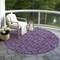 Homeroots 8' Purple Eggplant And Ivory Round Floral Washable Indoor Outdoor Area Rug 581920 - alternate 8