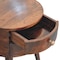 Homeroots 20" Brown Solid Wood Round Two Drawer Nightstand 651618 - alternate 15