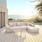 Deko Living 4 Piece Beige Outdoor Compressed Foam Sectional Sofa Lounger and Table Set COP30218 - alternate 1