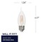 Bulbrite LED Filament, 5 Watt Dimmable CA10 Light Bulb, Clear Glass Finish, E26 Base, 2700K 500 Lumens, 4PK 862082 - alternate 11