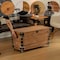 Vintiquewise Wooden Storage Trunk Bench with Wheels for Decorative Organization or Seating QI004860.L - alternate 7