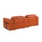 Homeroots 86in Orange and Black Italian Leather Power Reclining Loveseat With Storage 720527 - alternate 7