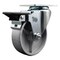Service Caster 4'' Semi Steel Wheel Swivel Top Plate Caster with Posi Brake SCC-20S414-SSS-PLB - alternate 1