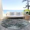 Homeroots 8' Fern Green And Purple Round Damask Washable Indoor Outdoor Area Rug 596383 - alternate 7