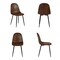 Homeroots Set of Four Espresso and Black Faux Suede and Steel Dining Side Chairs, 4PK 719326 - alternate 10