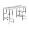 Homeroots 47" White and Black Wood and Metal Sled Computer Desk 489848 - alternate 9