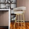 Homeroots 30" Taupe and Gold Fabric and Stainless Steel Low Back Bar Height Swivel Bar Chair 569147 - alternate 9