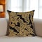 Homeroots 22" Black and Orange Floral Cotton Throw Pillow With Embroidery 529209 - alternate 1