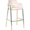 Leisuremod Axis Velvet/Polyester/Leather Bar Stool - Stainless Steel Base, Low Back & Armrests ACG29BG - alternate 1
