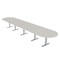 Skutchi Designs 20ft Conference Table With Power Unit | 20 Person Modular Racetrack Meeting Table | Harmony Series HAR-RAC-48X240-T-K458-NA - alternate 1
