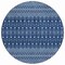 Homeroots 8' Navy Blue And Denim Blue Round Tribal Washable Indoor Outdoor Area Rug 582574 - alternate 6