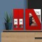 Acrimet Magazine File Holder Vertical Rack, Durable Plastic Desk Organizer, Solid Red, 2PK 277.VM - alternate 8