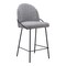 Homeroots Set of Two 26" Black and White Faux Shearling and Steel Counter Height Bar Chairs, 2PK 555708 - alternate 6