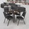 Regency Square Kahlo Breakroom Table W/ 4 Restaurant Stack Chairs, 30 in W, 30 in L, Neo Walnut TPL3030NWBK29BK - alternate 6