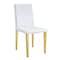 Homeroots Set of Four White and Gold Faux Leather and Metal Dining Side Chairs, 4PK 719653 - alternate 1