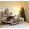 Homeroots Queen Tufted Beige Upholstered Faux Leather Bed With Nailhead Trim 348208 - alternate 5