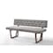 Homeroots 63in Gray and Brown Upholstered Linen Blend Dining Bench 473160 - alternate 1