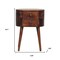 Homeroots 20" Brown Solid Wood Round Two Drawer Nightstand 651515 - alternate 15