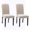 Homeroots Set of Two Beige And Black Upholstered Polyester Dining Parsons Chairs 546392 - alternate 5