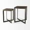 Homeroots Set of Two Brown Solid Wood and Metal Square Cross Legs Nested Tables, 2PK 393190 - alternate 1