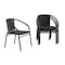 Flash Furniture Lila  Black Rattan Indoor-Outdoor Restaurant Stack Chair, PK4 4-TLH-037-BK-GG - alternate 1