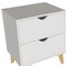Homeroots 24" White Wood Two Drawer Nightstand 552254 - alternate 7
