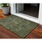Homeroots 3' X 5' Olive Green And Charcoal Damask Washable Indoor Outdoor Area Rug 603329 - alternate 1
