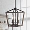 Jonathan Y Oria 10" 3-Light Iron Farmhouse Industrial Lantern LED Pendant, Oil Rubbed Bronze/Faux Wood JYL1321A - alternate 10