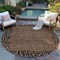 Homeroots 8' Brown Round Animal Print Washable Indoor Outdoor Area Rug 607634 - alternate 8
