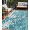 Homeroots 5' X 8' Teal Blue And Ivory Abstract Washable Indoor Outdoor Area Rug 613375 - alternate 1