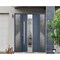 Vdomdoors Steel Door Deux 5755 Gray Graphite 2 Sidelight Exterior Windows Stainless Inserts Single Modern Pai DEUX5755EXD-GRE-W14+36+14 x H80-Right-hand Inswing - alternate 5