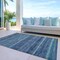 Homeroots 3' X 5' Blue And Gray Striped Washable Indoor Outdoor Area Rug 615836 - alternate 8